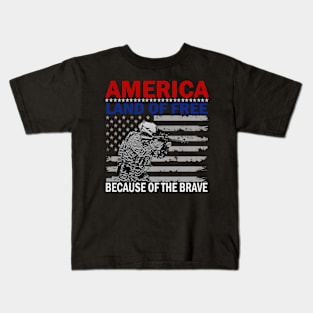 america land of free 4 july Kids T-Shirt